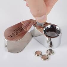 HAND LENS LOUPE X40 WITH UV + LIGHT