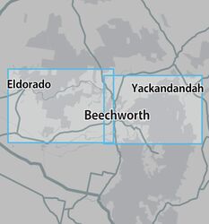 NEW BEECHWORTH + ELDORADO SIGNAL GOLD MAP